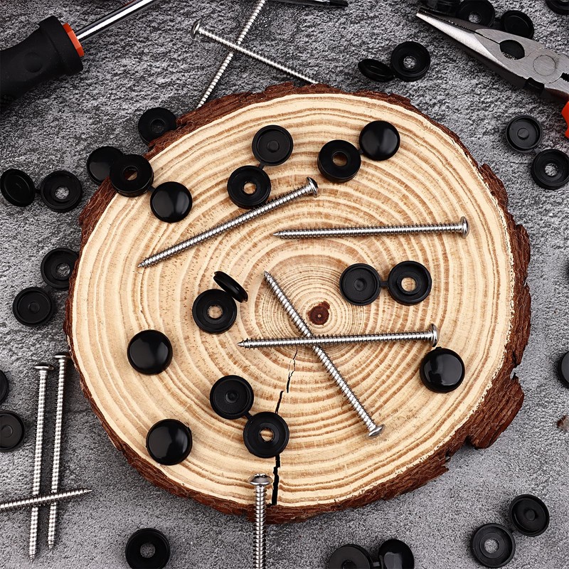 Shknldzsm 3 Inch Shutter Screws and Caps Hinged Screw Covers