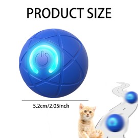 ZPSCXQ Viral Shaky Ball For Dogs, Interactive Dog Ball with LED Flash Light,Smart Self-Moving Ball with Spiral Pattern, for Kittens, Puppies(Blue)