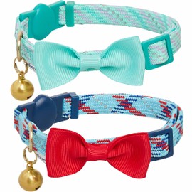 Blueberry Pet 10+ Patterns Breakaway Safety Cat Collars, Reflective Options Available