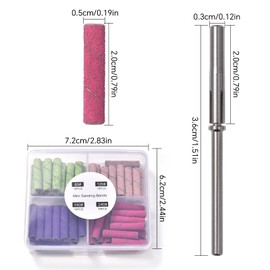 siyuwuro 60Pcs Small Extended Sanding Bands for Nail Drill Bit Upgrade Mini Sanding Bands with 3MM Mandrel Bits, #80#120#180#240 Fine Coarse Grit for Acrylic Gel Natural Nails, Manicure Pedicure Tool