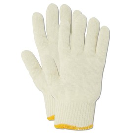 MAGID 13680KWPC KnitMaster 13681KWPC Medium Weight 13-Gauge Cotton/Polyester Blend Knit Gloves, Standard, White, 12 Pair