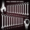 Premium 24-Piece Ratcheting Wrench Set, SAE & Metric Combination Wrenches,