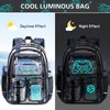 DIGOBAY 3PCS Cool Luminous Clear Backpack for Boys Kids, Gamer