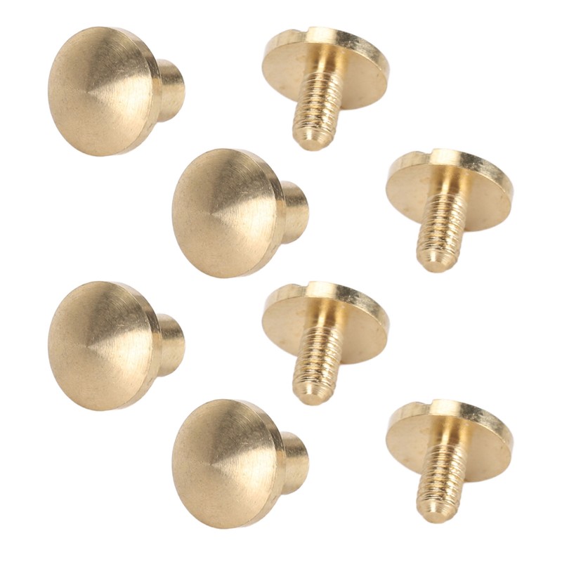 50 Set Brass Rivets Kit DIY 8mm Slot Screw Decorative