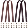 SUPERFINDINGS 4Pcs 2 Colors Faux Leather Bag Handles with Iron
