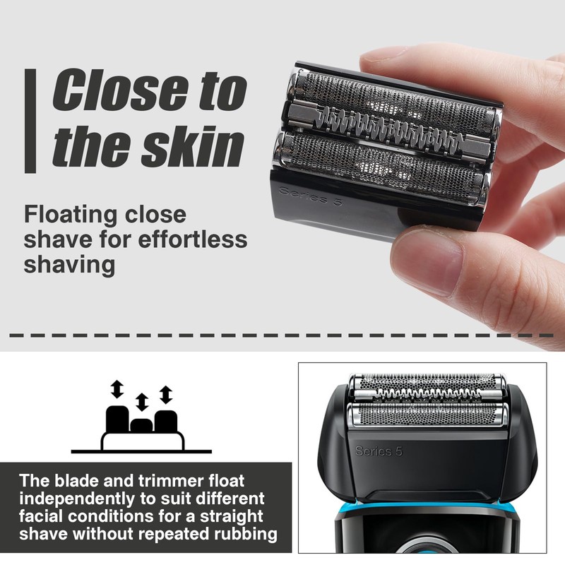 Replacement Shaving Head Compatible with Braun Series 5, 52B Razor