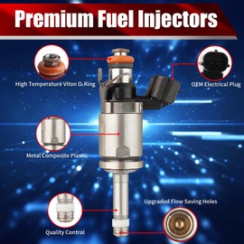 MACAX Set of 4 Fuel Injectors 16010-5LA-305 FJ1208 Replacement Compatible with Honda Accord 2013-2017 CRV 2015-2017 Acura ILX 2016-2017 TLX 2.4L - Replaces 06160-5A2-305 16450-5LA-A01 16010-5A2-305