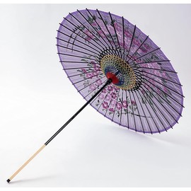 山本竹細工屋 （YAMAMOTOTAKIZAYIKUYA) Japanese Umbrella Silk Umbrella Sakurae Sequel Pattern Dance Umbrella… (Purple)