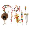 8pcs Parrot Toys Adjustable Coconut Shell Ladder Hanging Toys Interactive