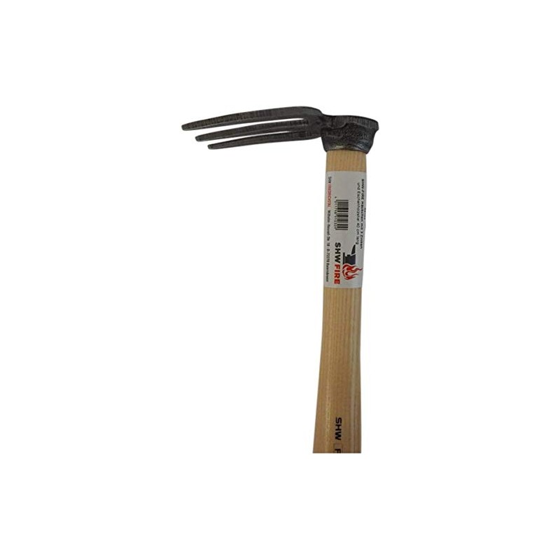 SHW-FIRE 3-prong hook and double hoe, wide and heart leaf