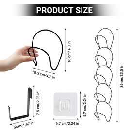 Zyren Pack of 10 Cap Holder Door Hat Racks, Hanging Adjustable Hat Holder, Cap Holder, Door Hat Racks with Hooks, Hat Storage, Black, Cap Holder Door for Scarves, Handbags, Towels, Clothing