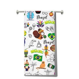 MYSOMY Brazil Kitchen Towel Brazil Themed Gifts Brazil Kitchen Decor Brazil Tea Towel Brazil Chef Gifts Brazil Gift (Brazil UK)