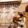 Uten 4 Rows Wine Glass Racks Under Cabinet Wall Mounted
