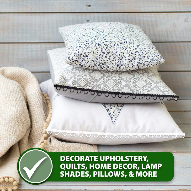 Mandala Crafts 30 Yds Elastic Button Loop Trim - Black