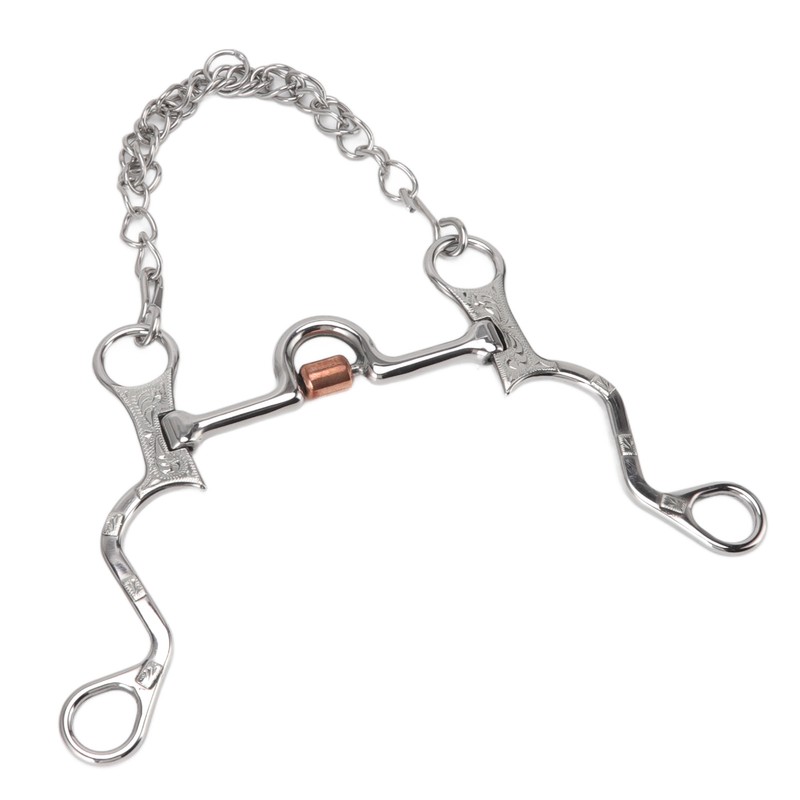 120mm Horse Mouth Snaffle with Chain Stainless Steel Horse Bit