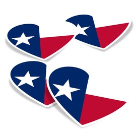 Vinyl Heart Stickers (Set of 4) 10cm - Texas Flag Vector Emblem for Laptops, Tablets, Luggage, Scrap Booking, Fridges #60736