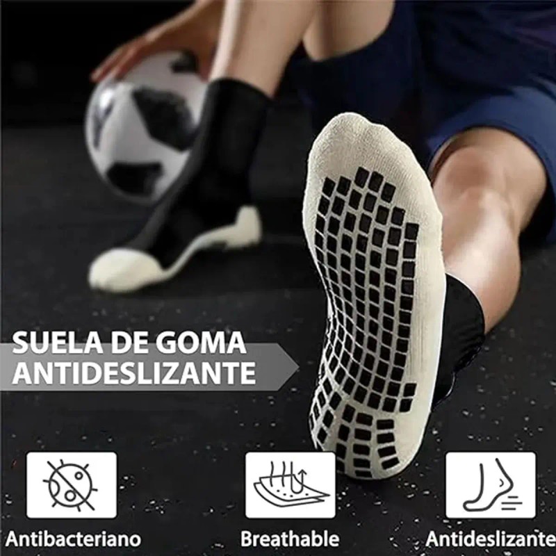 5 Calceta Antideslizantes Fútbol Y Manga Media Y Espinillera