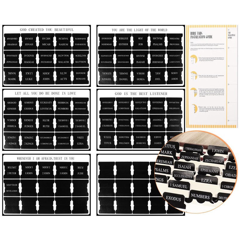 Bible Tabs for Men, 90 Pieces Large Print Small Bible