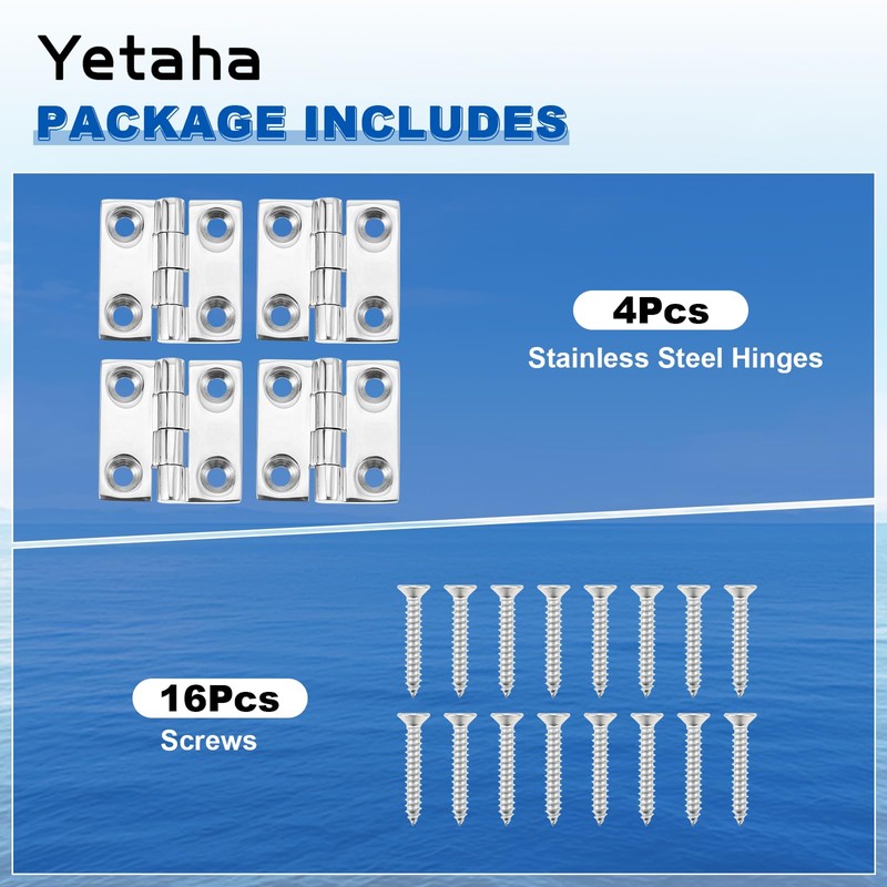 Yetaha Heavy Duty Stainless Steel Marine Grade Boat Hinges