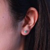 B&Dminoyaki KO-S6 Mino Ware Earrings (Ceramic Posts), Small Round Clear