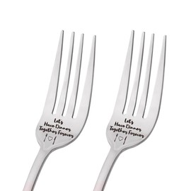 Husband Wife Birthday Christmas Gifts for Couples Forks Gift for Boyfriend Girlfriend Long Distance Relationship Gifts for Him Her His and Hers Gifts for Couples Engraved Fork Gift 2pcs