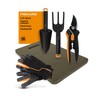 Fiskars Flower Gardening Tool Set with Floral Pruner, Trowel, Cultivator,