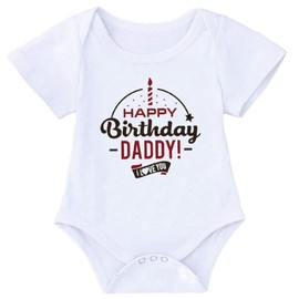 JYHOPE Happy Birthday Daddy I Love You Jumpsuit Newborn Infant Funny Letter Print Romper(6-9Months,White)