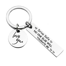 Exiiantag Drive Safe Keychain Drive Safe Keyring for Boyfriend Father Mother Birthday Keychain,Valentine's Day Keychain with Box