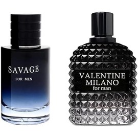 2 Pack Bundle of Savage for Men and Valentine Milano for Men Eau de Parfum Men's Fragrance 3.4oz/100ml, Natural Spray, Long Lasting Perfume for Men