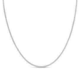 KEZEF Men's Sterling Silver Cuban Curb Chain Link Necklace 1.8mm 24 inch