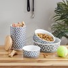 Bone Dry Lattice Collection Pet Bowl & Canister, Single Dish,