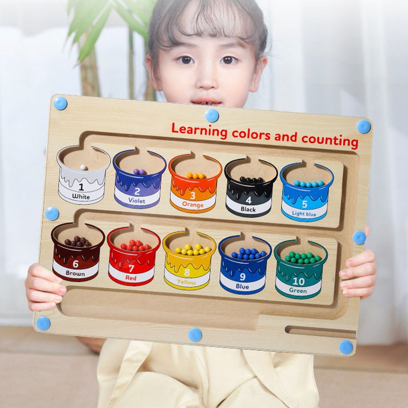 Children Magnetic Color Number Maze Fine Motor Skill Brain Training