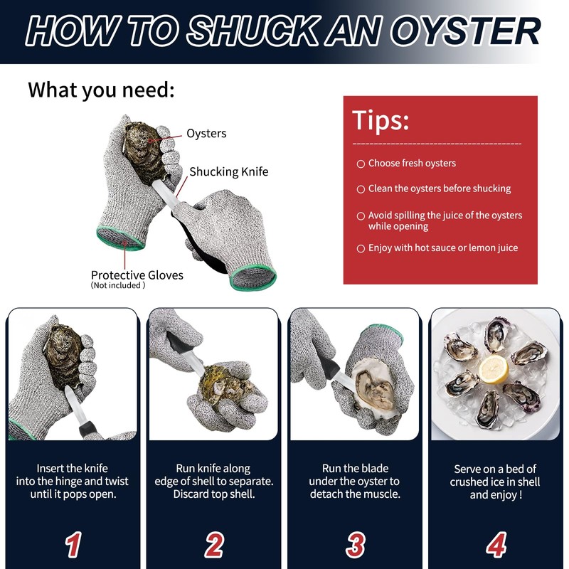Nonley Oyster Shucking Knife - 2 Pack Professional Oyster Knife
