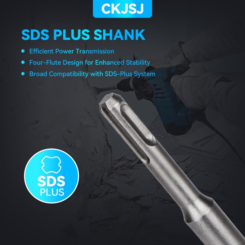 Chisel Set with SDS Plus Shanks,4pc Masonry Concrete Drill Bit