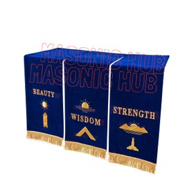 Handcrafted on Velvet Masonic Blue Lodge Pedestal Covers - Set of Three