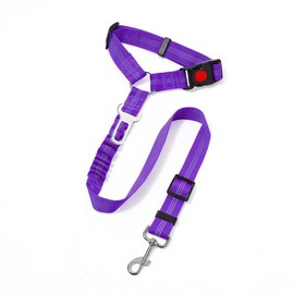 Dog Safety Car Seat Belt - Elastic Nylon Vehicle Seatbelt Plus Durable Tangle-Free Harness - Perfect for Pet Safet (Purple, 84 * 2.5CM)
