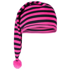 Goldschmidt Kostüme Goldschmidt Kostüme Zipfelmütze Ringel aus Baumwolle | Ringelmütze Schlafmütze für Kinder & Erwachsene | Mütze gestreift Fasching Karneval (pink schwarz | Einheitsgröße für Kinder)