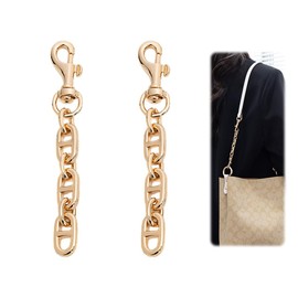 AFCJLTO Pack of 2 Bag Extension Chain Alloy Purse Strap Extension, Metal Bag Chain, Replacement Chain for Shoulder Bag & Handbag for Shoulder Bag Bags Chain Extension Accessories (Silver)