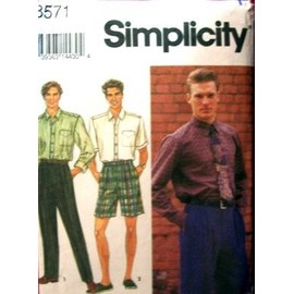 Simplicity Sewing Pattern 8571 Mens' Pants or Shorts and Shirt, Size BB (46 - 52)