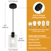 ZSMIHDOH Glass Pendant Lights Kitchen Island 2 Pack, Black Kitchen