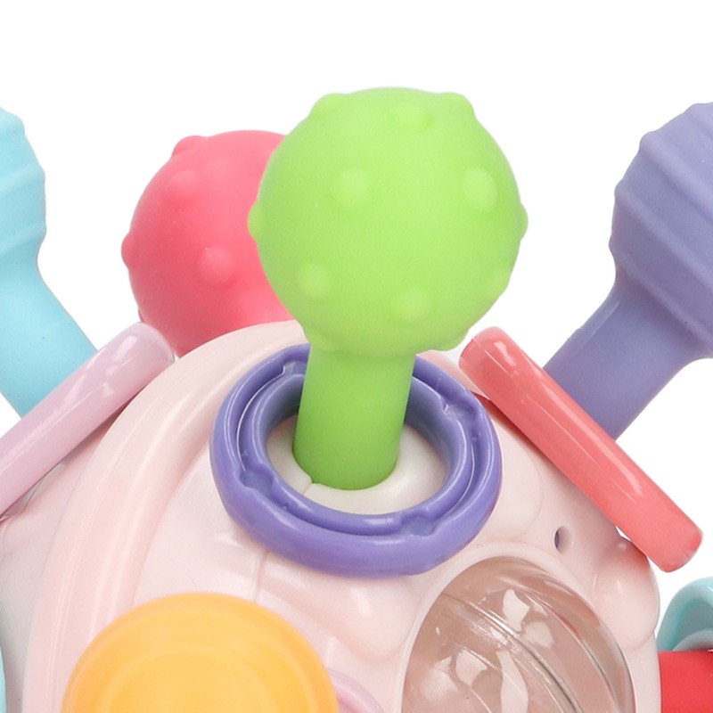 Baby Sensory Teething Toy Grasping Activities Bright Colors Silicone Soothes