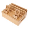 Bamboo Charging Station Multifunction 5 Ports Charging Station Rack for