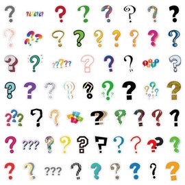 Bric Dodo Pack of 120 Question Mark Stickers Car Laptop Phone Guitar Skateboard Motorcycle Bicycle Question Mark Stickers Set Vinyl Waterproof Aesthetic Stickers for Teenagers Children Adults