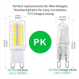 AIPLAMP G9 led Light Bulb Daylight White Dimmable 4W 6000K,Equivalent to 25W 30W 40W Halogen Light, 450Lm 100-120V AC,No Strobe, Flicker Free,360 Degree Angle, g9 dimmable, G9 Bulb,5 Pack