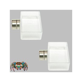 Okueejur 2 PCS Jumping Spider Feeding Dish, Tiny Food Dishes Water Dish for Jumping Spider, Tarantula and Other Small Pets,Transparent