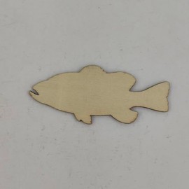 30 Pack 4 Inch Wood Bass Fish Cutouts Unfinished Wood Bass Fish Crafts Wooden Bass Fish Hanging Ornaments DIY Bass Fish Craft Gift Tags for Home Party Decoration