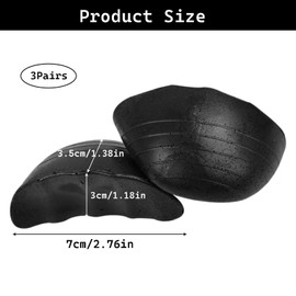 Shoe Filler Inserts for Loose Shoe, 3 Pairs Toe Cushion Fillers Make Shoe fit, Shoe Filler for Loose Shoe, Prevent Heel Sliping, Shoe Size Reducer for Women Men High Heels Flats (Black)