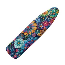 Daulesho Hippie Flower Ironing Board Cover Colorful Lotus Daisy Flowers Stretchy Ironing Board Cover Watercolor Abstract Floral 3 Hook and Loop Fastener Strap Machine Washable