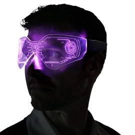 SAFEBAO Led Visor Glasses for Adult with 7 Colors and 4 Modes Rechargeable Light Up Glasses perfect for Festivals,Party,Gift,Dance,Show