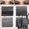 Lash Clusters Kit Volume Fluff Extensions 621Pcs Individual Cluster